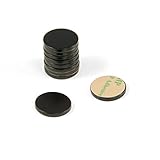 Schwarz Gestrichene Weichstahlscheibe Mit 3 M Selbstkleber Für Kunst, Kunsthandwerk, Modellherstellung, Diy und Hobbys - 16mm Durchmesser x 2mm Dick - Pack von 10