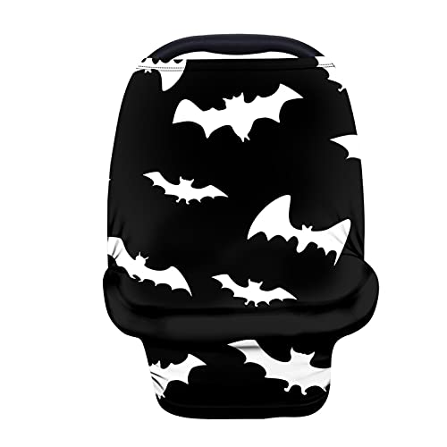 Image of Belidome Halloween Bat Car Seat Covers for Baby Stroller Canopy Stretch Scarf, Black