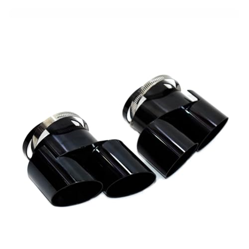 Compatible For BMW X5 X6 Double Outlet Stainless Steel Tailtip G05 G06 Exhaust Tip Upgrade With High Muffler Tip Nozzle(Black)