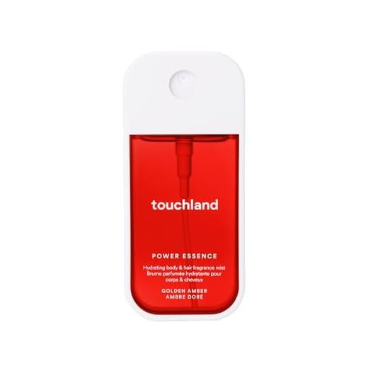 Touchland Hydrating Body & Hair Fragrance Mist, Golden Amber, 2 FL. OZ. Travel Size Body Spray