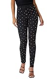 Roman Originals Jeggings for Women UK Jean Ladies Stretchy Trousers Denim Leggings High Waist Rise Pull On Skinny Straight Leg Cotton Pants Smart Casual - Sparkly Black (31 in) - Size 10