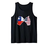 Bandera de Chile y los Estados Unidos Manos Unidas Tank Top