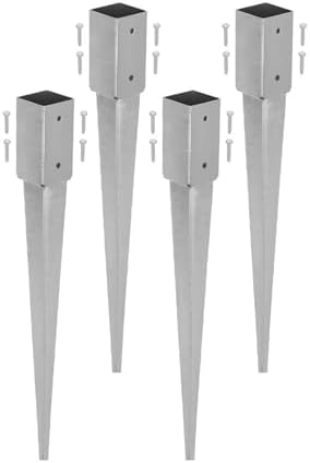 KOTARBAU® Einschlaghülse 50x50 mm, Pfostenträger zum Einschlagen, 600 mm | Einschlagbodenhülse für Zaunpfosten & Holzbalken, Bodenhülse für Zäune & Pavillons, verzinkter Stahl, Sil