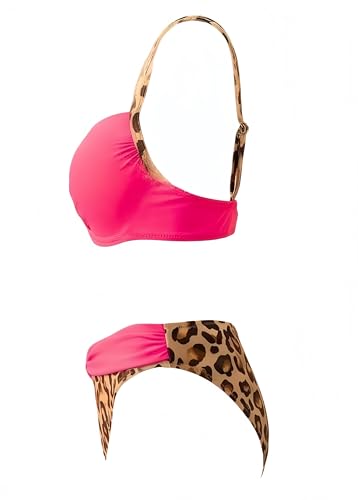 Ocean Plus Maillot de Bain 2 Pièces Femme Bikini Push-Up avec Armatures Moulées et Culotte Brésilienne Opaque pour Plage Piscine Sport (M (EU 36-38), Rose avec Touches léopard) – vue 6