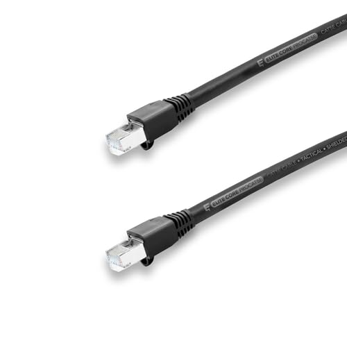 Elite Core PROCAT5E | Ultra-Flexible Shielded Tactical CAT5E | Booted RJ45 Connectors | 125' ft, 125-ft (PROCAT5E-S-RR-125)
