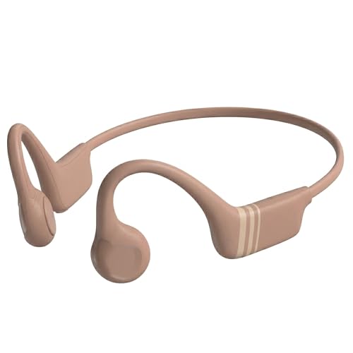 MJOFFIN Bone Conduction Headphones, Bluetooth 5.4 Open-Ear Sport Headset with Mic, 10H Playtime, IP55 Waterproof, 22g Lightweight Skin-Friendly Headphones for Gym, Cycling & Running (Sarcoline)