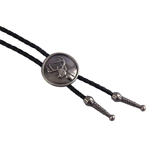 Image of GelConnie Native American Bolo Tie Rodeo Cowboy Leather Necktie Western Necklace Costume Accessories for Men,Women