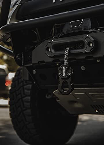 Agency 6 Billet Winch Shackle - Lightweight Aluminum Winch Attachment For Synthetic Line - 19,000 Pound Load Limit - Made In The Usa With Us Certified Materials - Black #TOP4