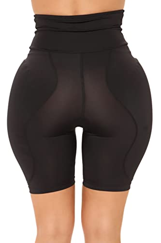 Women High Waist Padded Tummy Control Panties Slimming Shapewear Hip Enhancer Butt Lifter Thigh Underwear (Black, Large) #TOP1
