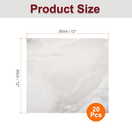 QUARKZMAN 20 Stück Peel-and-Stick-Marmorfliesen, wasserdichte Wandverkleidungsrückwand, 12x12 PVC Peel-and-Stick-Duschfliesen für Badezimmer, Küche, Wohnzimmer, Silbergraues Design