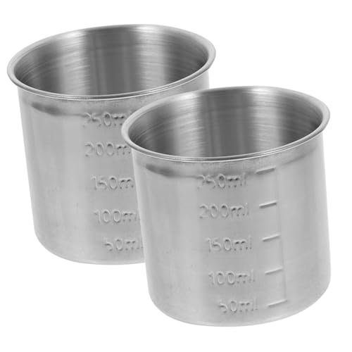 LALAFINA 2個 ステンレス製計量カップ 目盛付き 米粉用調理計量器 ベーキングやキッチンに 便利で軽量な属製メジャーカップ