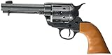 Denix Old West M1873 Quick Draw Revolver with Auburn Finger Grooved Grips Non-Firing Replica Gun, Antique Finish