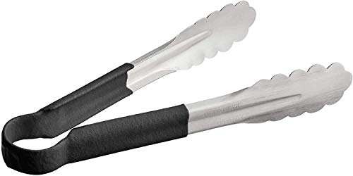 GINOYA BROTHERS -Kitchen Stainless Steel (1 Pack) Tongs for Cooking, Locking Kitchen Tongs, Non-Slip Grip Grill, Food Grade Cooking, BBQ Tongs with A Heat-Resistant Silicone Handle