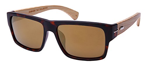 Edge I-Wear Rectangular Style Wooden Bamboo Sunglasses Men Women Bamboo Glasses540894BM-PRV