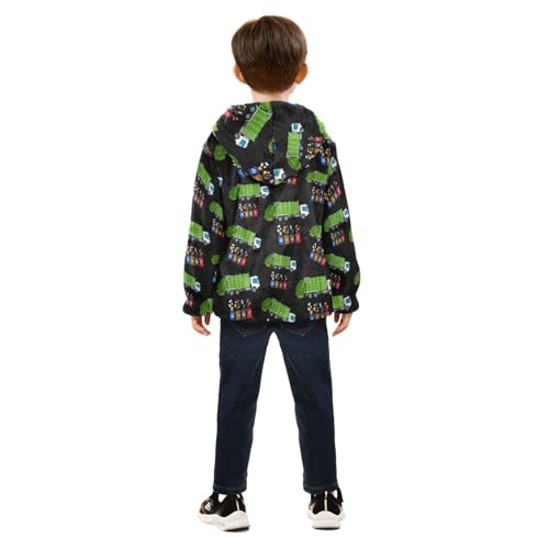 Image of Boys Fleece Jacket Hooded Autumn Winter Long Sleeve Thick Warm Outerwear;3-10 Years Kids Cute Fuzzy Jacket