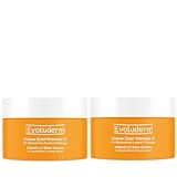 EVOLUDERM - Crème Visage Éclat Vitamine C - 50ml - 96% d'Ingrédients d'Origine Naturelle - 2% Niacinamide & Extrait d'Orange - Lot de 2 x 50ml