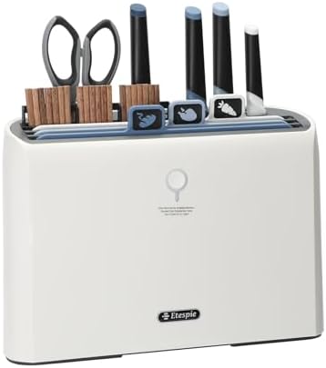 Smart Cutting Board and Knife Set,Self Cleaning Cutting Board and Knife Set with 4 ...