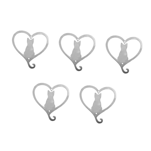 鉄猫の彫刻 金属製ペンダント 吊り下げ装飾 銀色 庭や家の壁用 漫画風猫デザイン フェンス飾り ハンドクラフト 15x13.5cm 頑丈な鉄素材 (5)