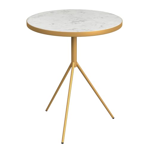 Spatial Order Marble Top End/Side Round Table with Gold Base by Spatial Order - Image 5