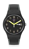 Swatch New Gent Biosourced ユニセックス 腕時計 カジュアル プラスチック ブラック クォーツ 防水 ダーク グロー