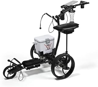 Super E Caddy! The only Electric Golf cart with a Built in 6 Pack Cooler. Wireless Remote Control, Rechargeable Lithium Ion Battery goes 27 Holes on 1 Charge. Now with USB Port and Umbrella Holder!.