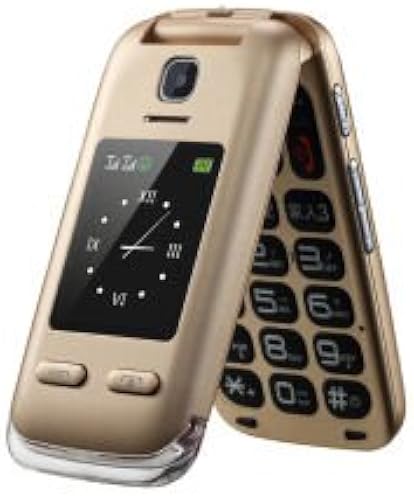 Obooy EG520  telefono cellulare GSM Senior sbloccato  con tasto SOS  compatibili con apparecchi acustici  facile usare per gli anziani  oro
