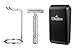 Razors Shaving Kit for Men or Women: Reusable, Double Edge, One Blade Safety Razor with Stand, Travel Case and 5 Replacement Blades - Butterfly Design to Easily Switch Blades - Great Men's Gift Idea