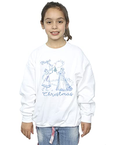 Disney Girls Frozen Magic Christmas Sweatshirt White 3-4 Years