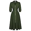 GRACE KARIN Womens Summer Midi Dress 2026 A Line Business Office Work Dresses Fit and Flare 3/4 Sleeve Dress with Pockets