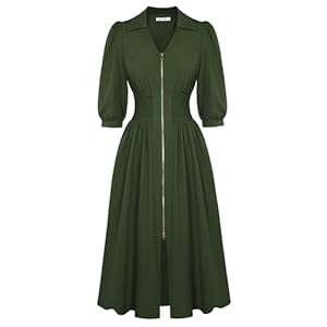 GRACE KARIN Womens Summer Midi Dress 2026 A Line Business Office Work Dresses Fit and Flare 3/4 Sleeve Dress with Pockets