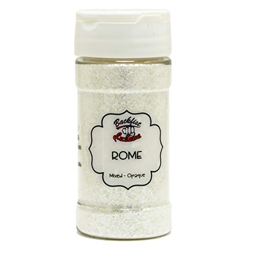 Backfist Customs Glitter Rome White Chunky Premium Polyester Glitter Multi Purpose Dust Powder 4oz for use with tumblers Slime Arts & Crafts Wine Glass Decoration Weddings Cards