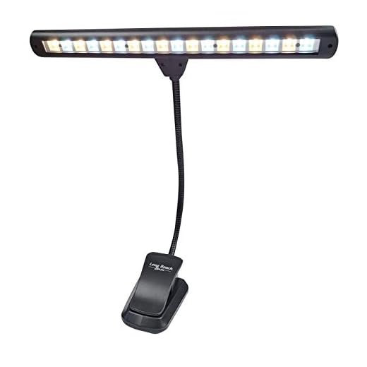 Extra Wide Clip-On Music Stand Orchestra Light- 18 LED Rechargeable USB Piano, Desk, Reading Lamp