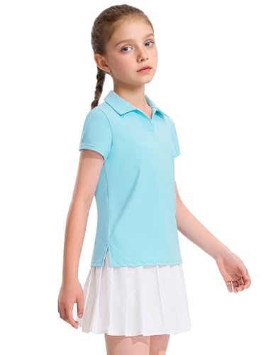 Image of KEREDA Girls Polo Shirts Golf Tennis School Uniform T Shirts Quick Dry Tops