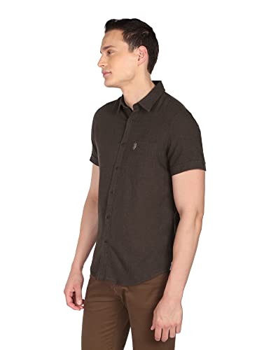 Image of U.S. Polo ASSN. Men's Cotton Solid Slim Fit Shirt