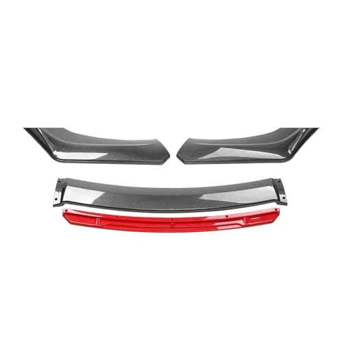 に適合する A1 A3 A4 S3 S4 Q3 用 フロントバンパーリップ チンスポイラー スプリッター ディフューザー ボディキット スクラッチトリム エアダム ASXWHL(小さな店)(Carbon Fiber and Red)