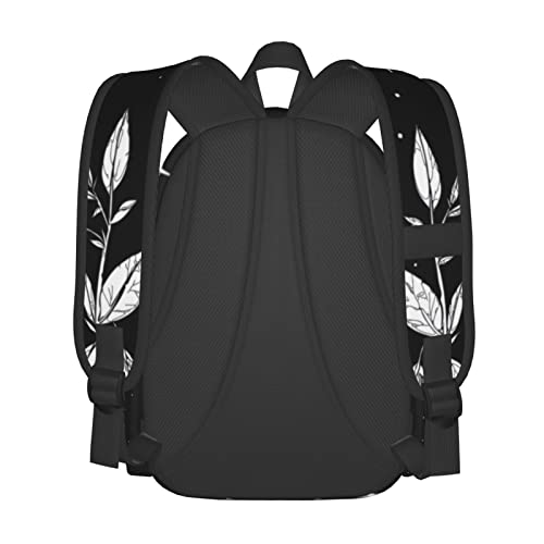Supluchom School Backpack Black White Butterfly Moon Tarot Casual Daypack Men Women Polyester Laptop Bag With Side Pockets Bookbag For Travel Hiking Work Student Over 3 Years Old Kids #TOP1