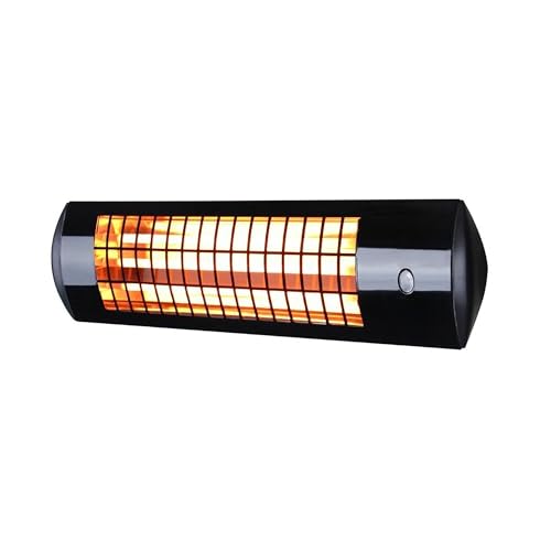 Heatlab 1.8kW Wall Mounted IPX4 Quartz Patio Heater with 3 Power Settings in Black
