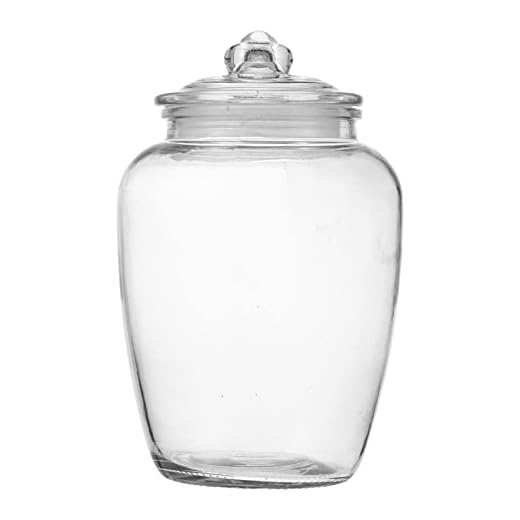 Yardwe Glas Fermentering Burk Med Vatten Tätning Lås Surkål Fermentering Behållare Honung Burk Mat Tätning Burk Kimchi Crock Lagring Burk För Vin Bryggning Betning Kimchi Surkål- 2. 2 L