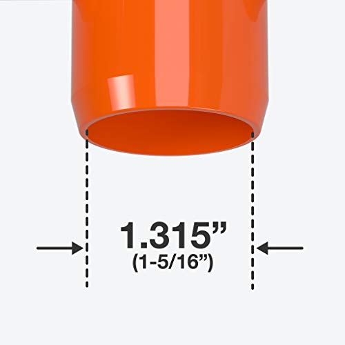 Formufit F0015Wc-Or-4 5-Way Cross Pvc Fitting, Furniture Grade, 1" Size, Orange (Pack Of 4) #TOP5