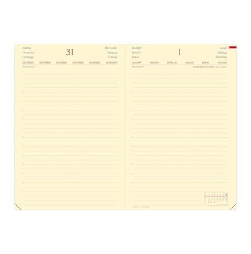 Quo Vadis Agenda Daily 24 Prest Multilingua Anno 2023 Nero Formato 16X24Cm Giornaliera 12 Mesi Carta Avorio Copertina Rigida Morbida Al Tatto Con Elastico Silk - 2