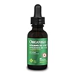 Organika Vitamin D3 + K2 (MK7) Liquid Drops – 1000 IU D3 & 10 mcg K2 per Drop – High Potency Formula to Support Strong Bones, Teeth & Immune Health –600 day Supply- 30 ml