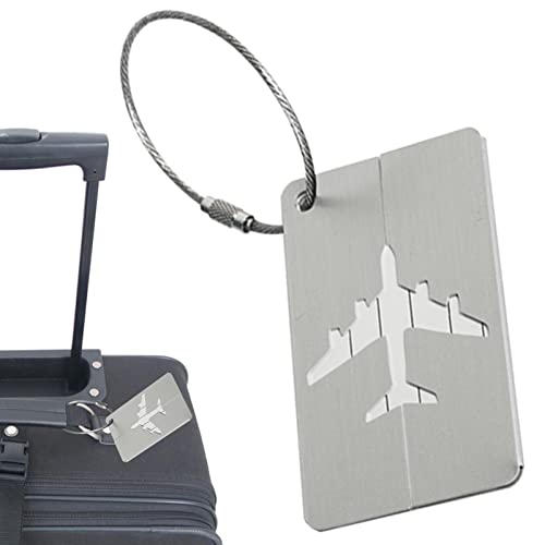 Cartão de visita Tag de viagem,Avião Padrão Alumínio Metal Travel ID Bag Tag - Etiqueta de identific