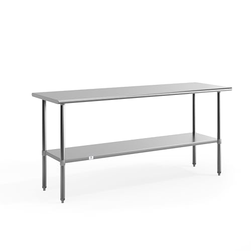 Flash Furniture Reader NSF Certified Stainless Steel Kitchen Prep and Work Table, Commercial Work Table with Undershelf Storage, Silver