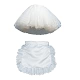 LXJLXD Falda de enagua para cocina, delantal de cocina con volantes, delantal de sirvienta de Halloween, disfraz de cosplay para mujer, regalos sin aro, enaguas de crinolina, para vestirse de boda