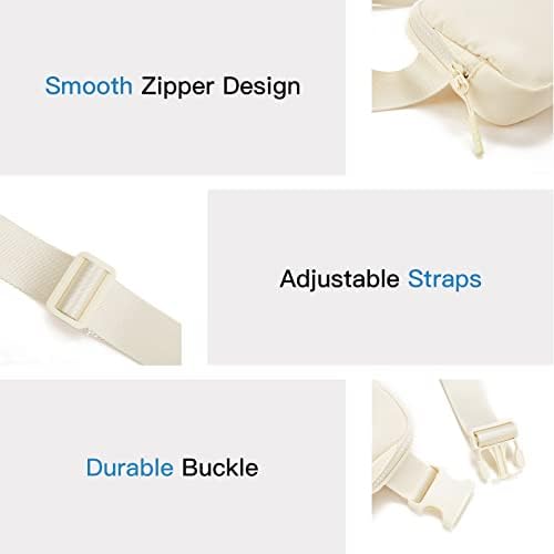 Telena Belt Bag for Women Men Fashionable Crossbody Fanny Pack for Women Waist Bag with Adjustable Strap, 1-Beige, Belt Bag