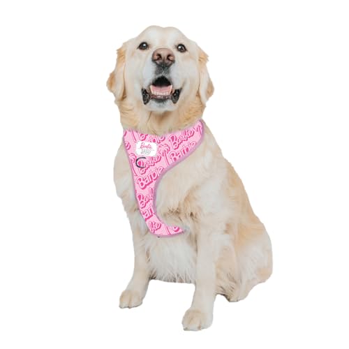 Sassy Woof Dog Adjustable Harness - Barbie™ Malibu - XL, Breathable Mesh, No Pull Design with Two D-Rings, Patented Design, Ideal for Extra Large Dogs - Officially Licensed