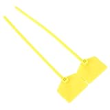 100Pcs Plastic Self Locking Tag, Easy to Use, Good for Shoes, Bags and Clothes, Prevents Changing Goods, Suitable for Various Industries, 12cm Yellow Blue (Yellow)
