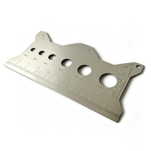 Stainless Steel Thread Gauge Tool, Double-Sided Bolt & Screw Size Checker, Metric Thread Pitch Measuring Card with Keychain Hole for DIY, Automotive & Industrial Use