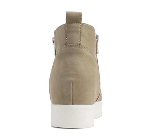 Image of Soda Taylor Hidden Wedge Sole Booties Ankle Heels Sneaker Shoes Side Zipper