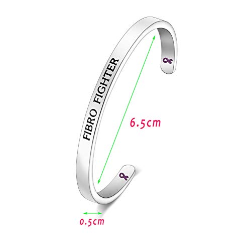 CHOORO Fibromyalgia Purple Ribbon Bracelet Fibromyalgia Awareness Gift Fibromyalgia Jewelry Fibro Fighter Cuff Bracelet2